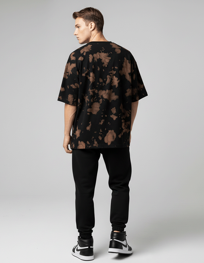 Brown Tie Dye Oversized Tee