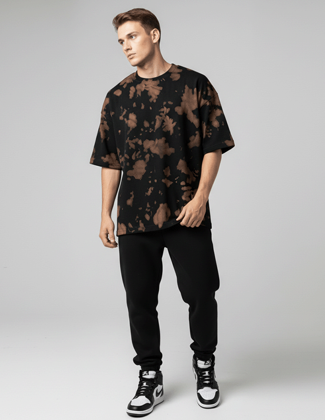 Brown Tie Dye Oversized Tee