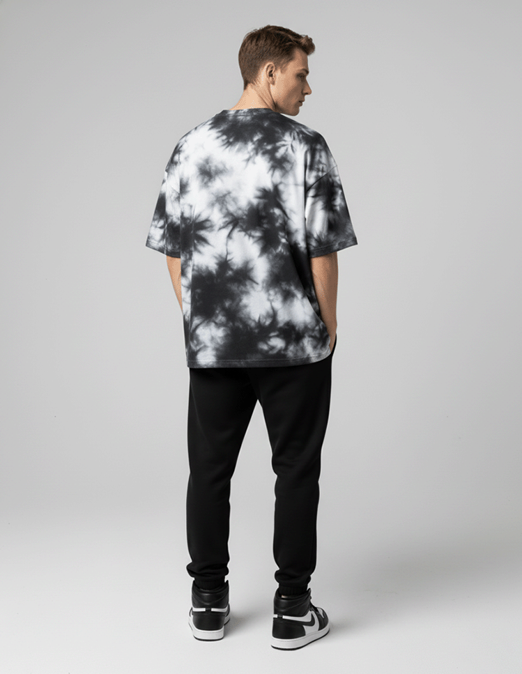 Black Tie Dye Oversized Tee