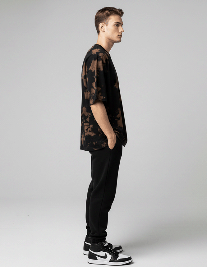 Brown Tie Dye Oversized Tee