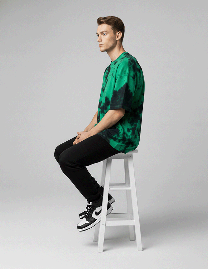 Green Tie Dye Oversized Tee