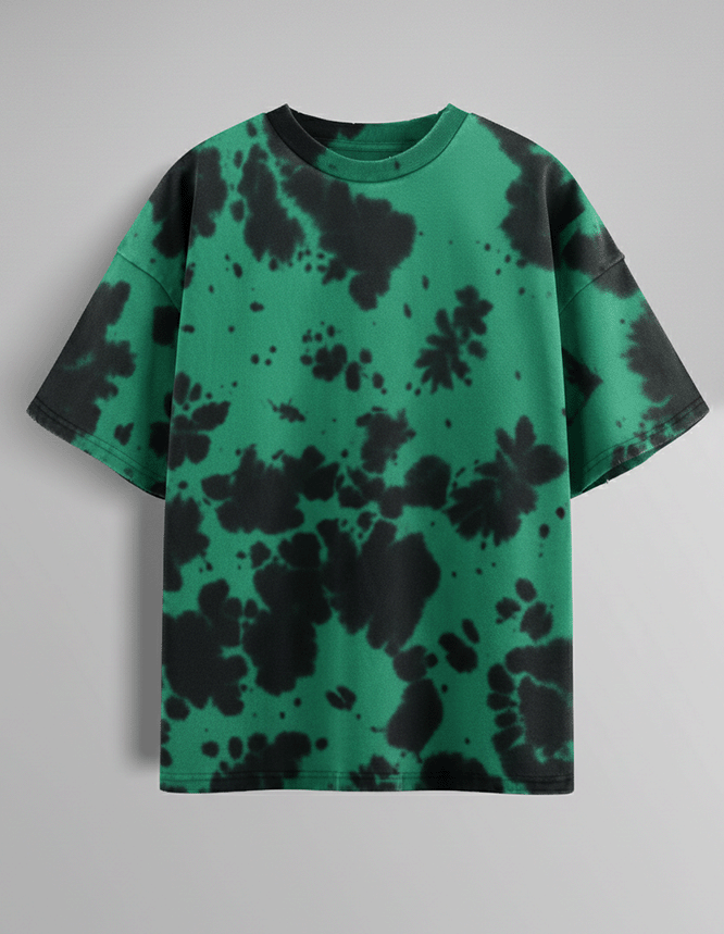 Green Tie Dye Oversized Tee