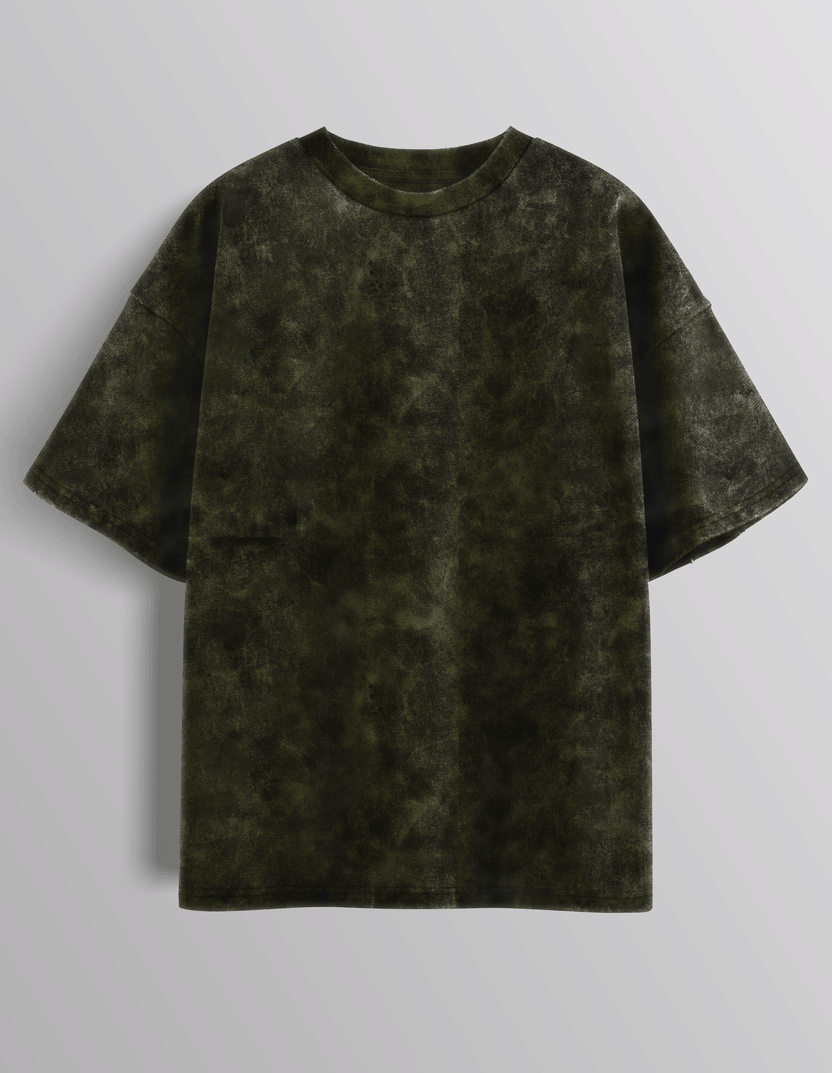 Olive Acid Washed Oversized T-Shirt