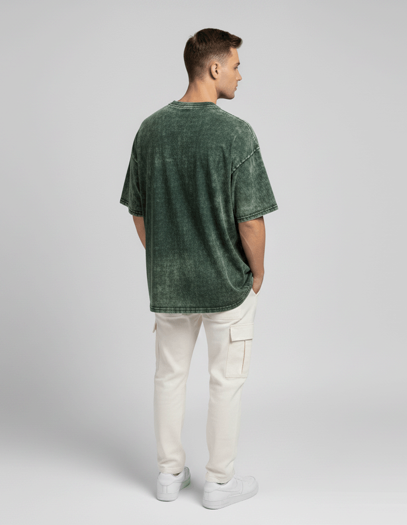Green Acid Washed Oversized T-Shirt