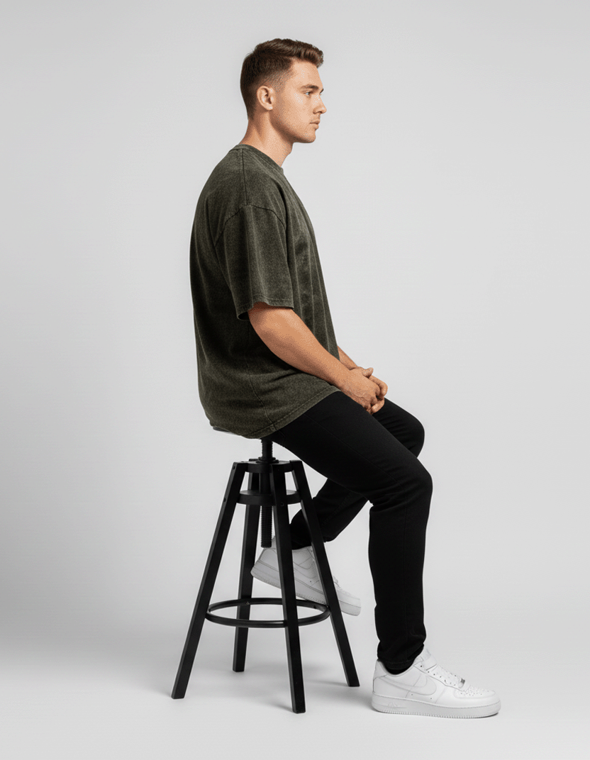 Olive Acid Washed Oversized T-Shirt