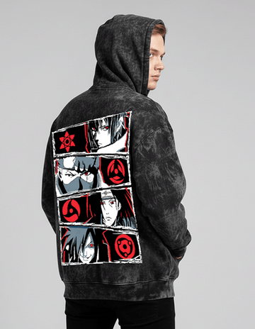 4 Sharingan Acid Washed Hoodie – 300 GSM