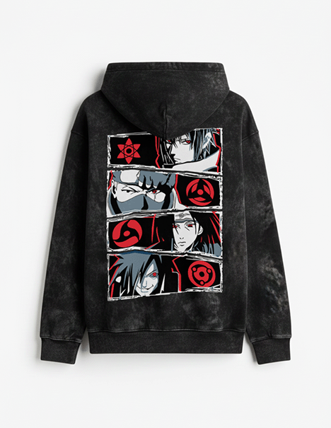 4 Sharingan Acid Washed Hoodie – 300 GSM