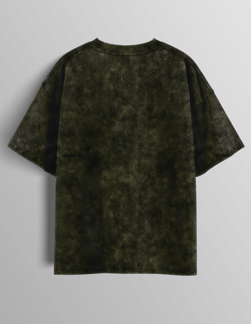 Olive Acid Washed Oversized T-Shirt