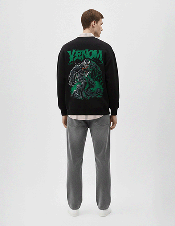 Venom Graphic Oversized Sweatshirt